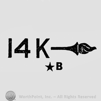14K, star and letter B, and a torch.