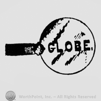 Magnifier and word GLOBE written over.