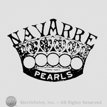 Crown with word NAVARRE written above and PEARLS written bellow.