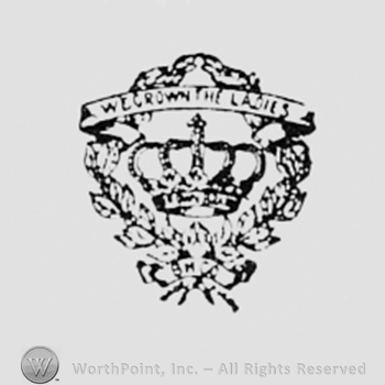 A crown inside two branches and the inscription ,,WE CROWN THE LADIES".