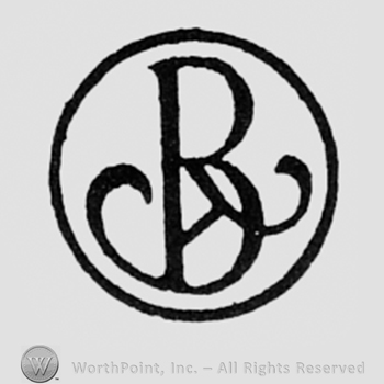 Monogram of letters b and A inside a circle.