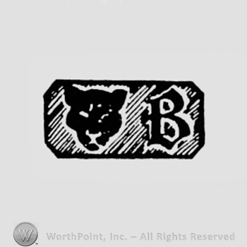 Shade like a cat and letter B, all over a black rectangle.