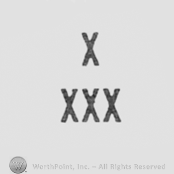 Letter X above a triple X.