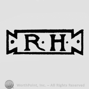 Letters R and H inside a shape like a ribbon.