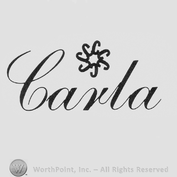 Word CARLA and a flower above.