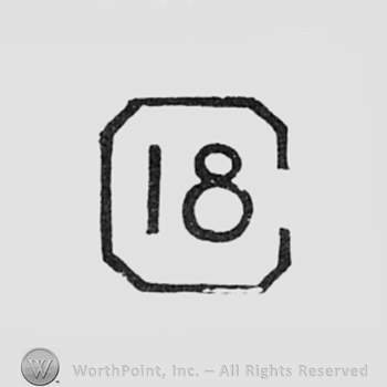 18 written inside a discontinued square.