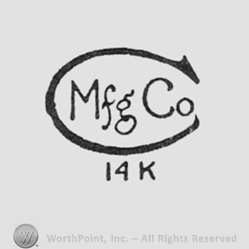Letters MFG CO inside letter C; 14K written bellow.