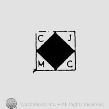 Black diamond and letters C,J,M,C, all inside a square.