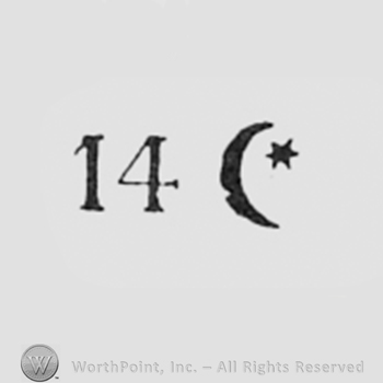 14, a crescent and a little star on the right.