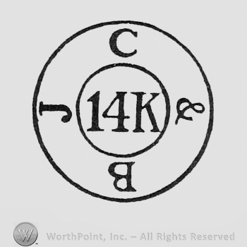 14K inside a circle and letters J,C & B on the edge.