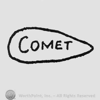Word COMET inside an irregular shape.