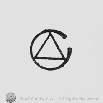 Triangle inside letter C.