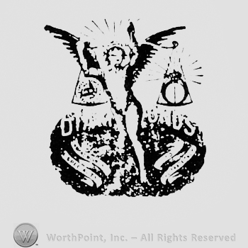 Young angel with a ring on the right and word DIAMONDS written aback.