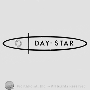 Words DAY STAR inside an oval; a sun and a line on the left.