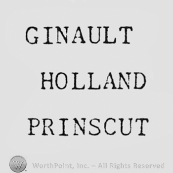Words GINAULT HOLLAND PRINSCUT.