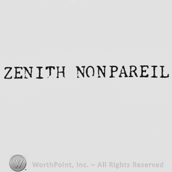 Words ZENITH NONPAREIL.
