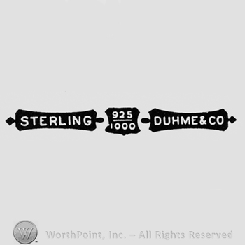 Words STERLING 925/1000 DUHME&CO over a dark background.