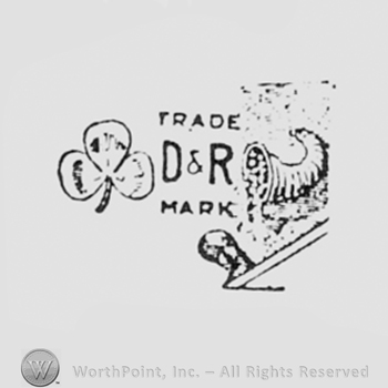 Letters D and R, words TRADE MARK, clover and a horn.