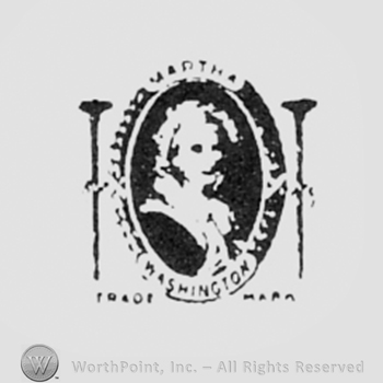 Woman inside a frame; words MARTHA WASHINGTON written above and bellow.