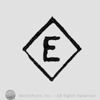 Letter e inside a diamond.