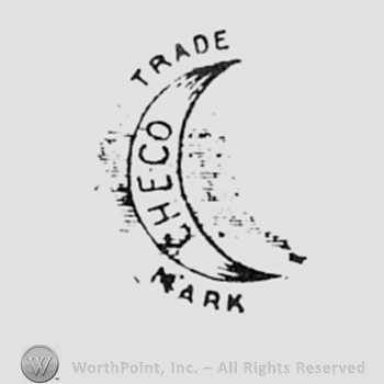 Letters CHECO written over a crescent; TRADE MARK written above and bellow.
