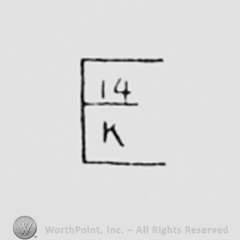 14K written inside letter E.