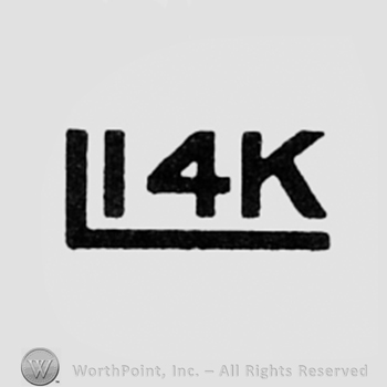Number 14 and letter K written inside letter L.
