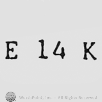 Letter E, number 14 and letter K.