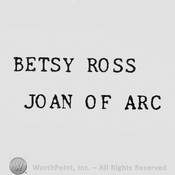 Words BETSY ROSS JOAN OF ARC.
