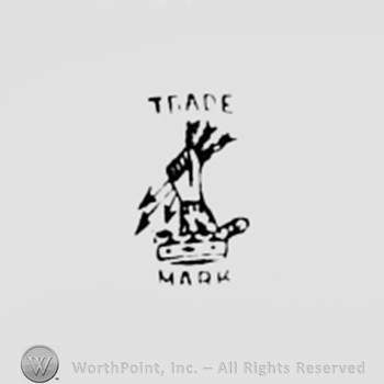 Hand with arrows and TRADE MARK written above and bellow.
