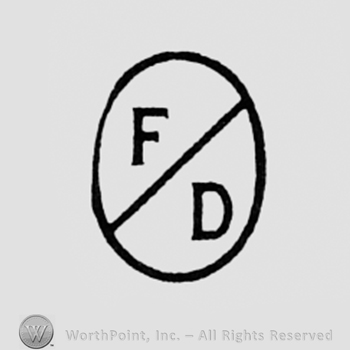 Letters F and D inside an oval.