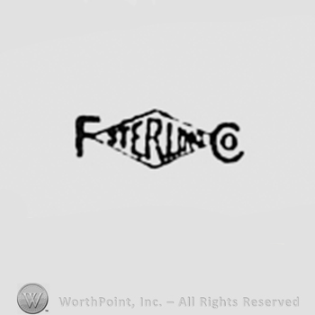 Word STERLING written inside a diamond; letter F on the left and CO on the right.