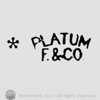 Word PLATUM and letters F&CO; little star on the left.