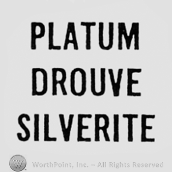 Words PLATUM DROUVE SILVERITE.