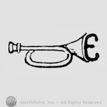 Trumpet and letter E.