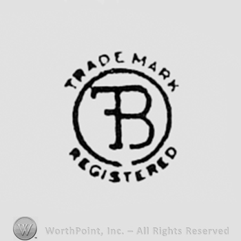 Letter B inside a circle; TRADE MARK REGISTERED written on the edge.