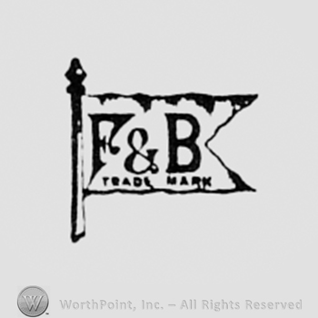 Letters F&B and words TRADE MARK written on a flag.