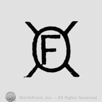 Letter F inside a circle and four lines behind.