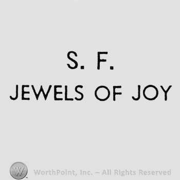 Letters S.F and words JEWELS OF JOY.