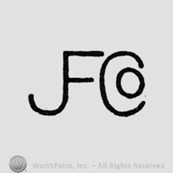Monogram of letters J,F, and CO.