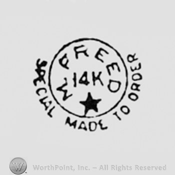 Word MAREED 14K and a star inside a circle; text SPECIAL MADE TO ORDER written on the edge.