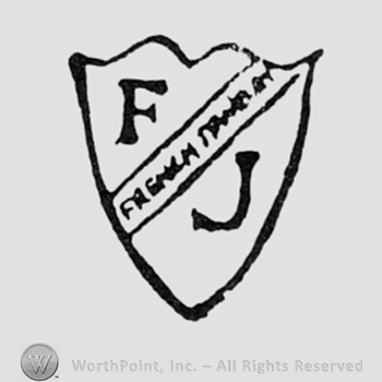 Letters F and J written on a shield and some words.