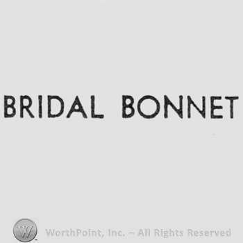Words BRIDAL BONNET.