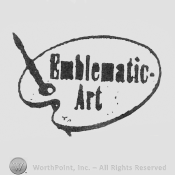 Words EMBLEMATIC ART written on a palette.