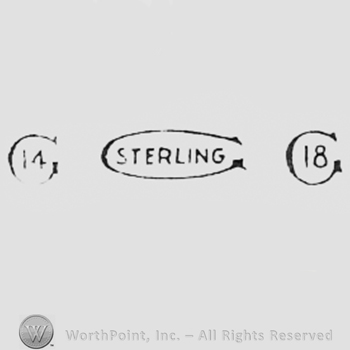 Number 14 inside letter G, word STERLING inside letter G and number 18 inside letter G.