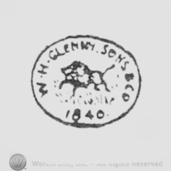 Animal inside an oval; text W.H. GLENNY SONS & CO 1840 written on the edge.
