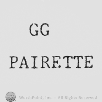 Double G and word PAIRETTe written bellow.