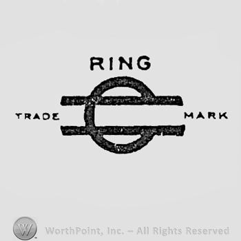 Word RING above two lines and a circle; TRADE MARK written one side and another.