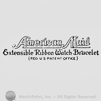 Words AMERICAN MAID EXTENSIBLE RIBBON WATCH BRACELET.