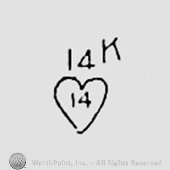 Number 14 inside a heart, and 14K written above.